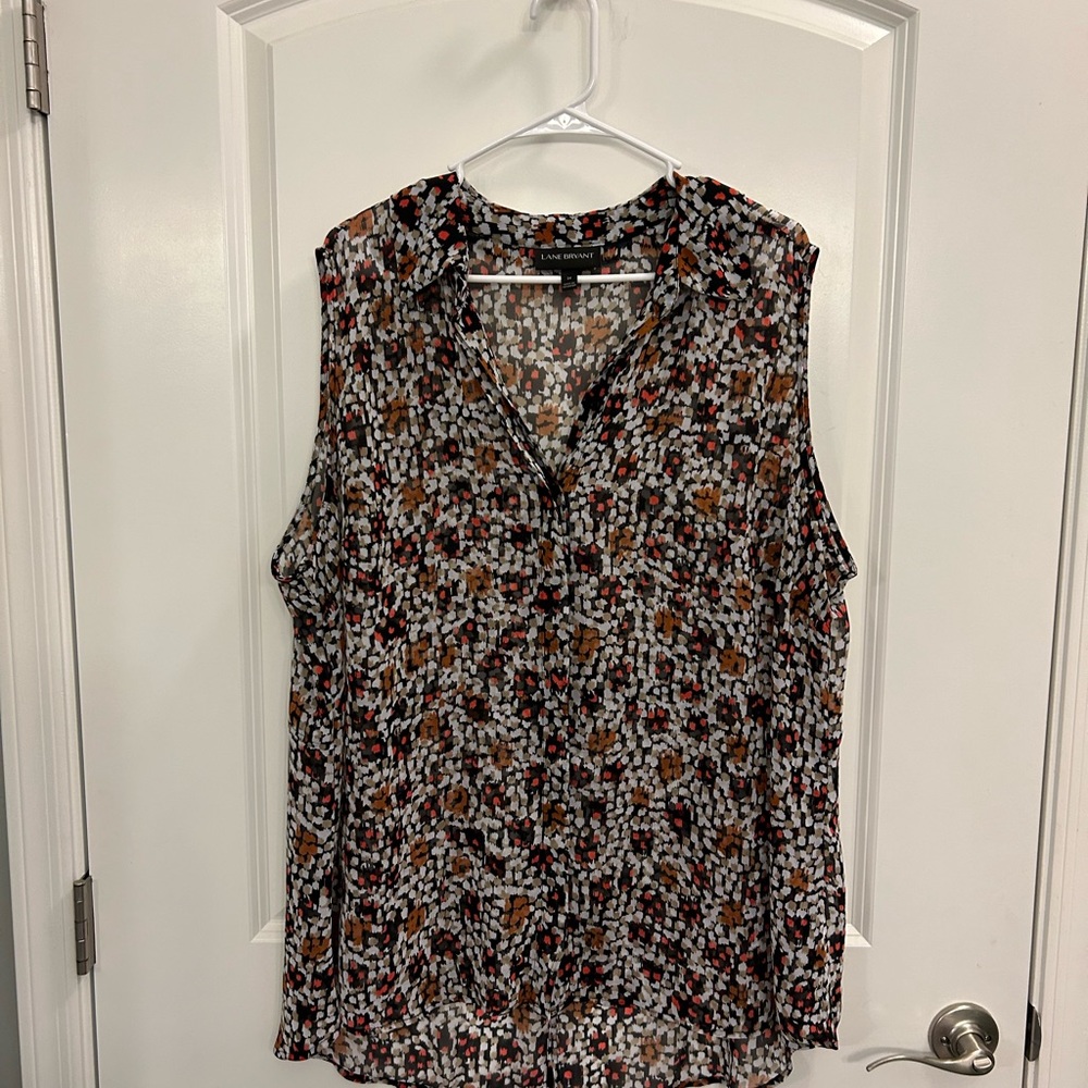 Lane Bryant Sheer Sleeveless Blouse Size 24